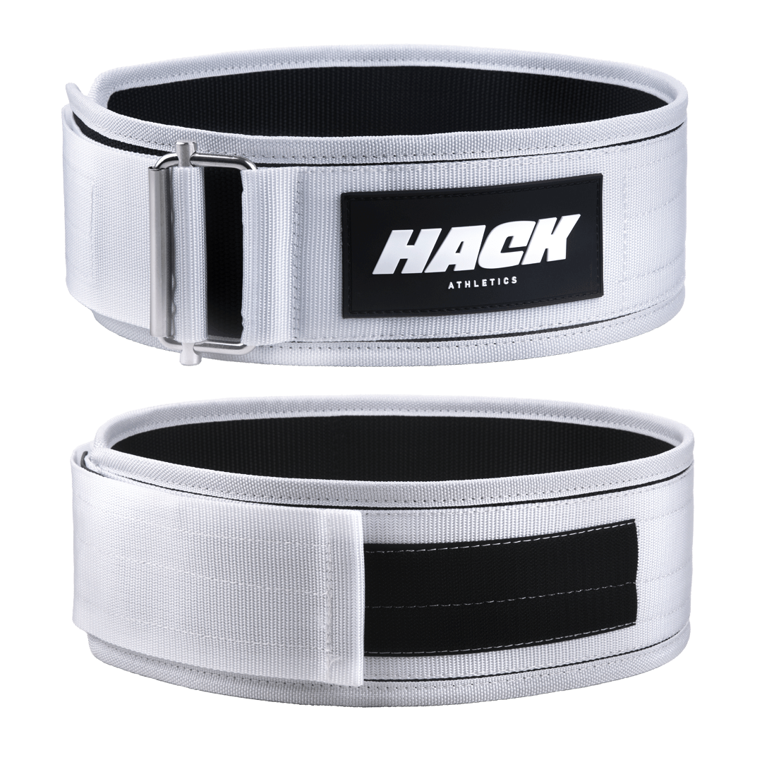 Hack Athletics Premium Quick Locking Weightlifting Belt White