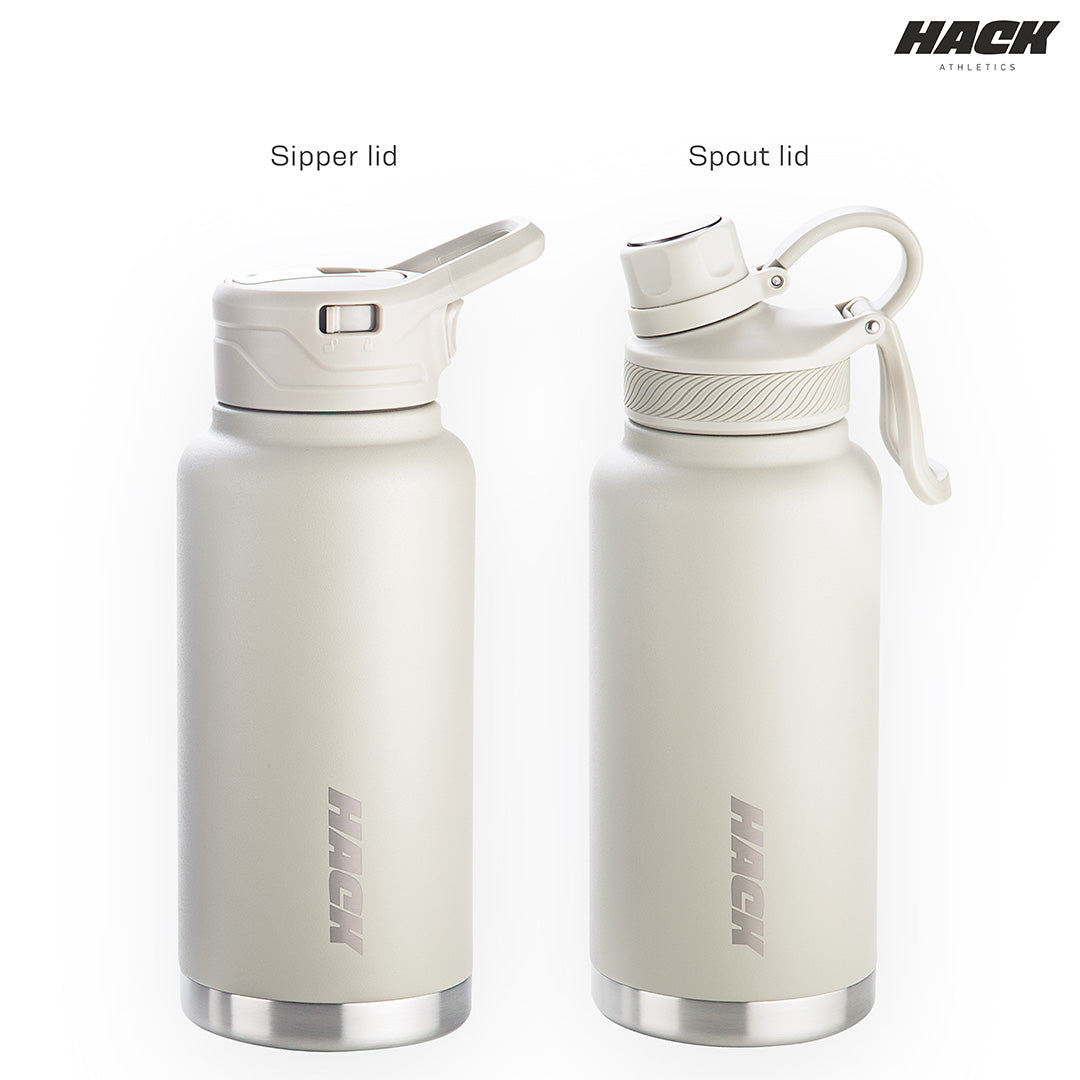Hack Athletics Premium Hydra Water Bottle Cream | 950ML