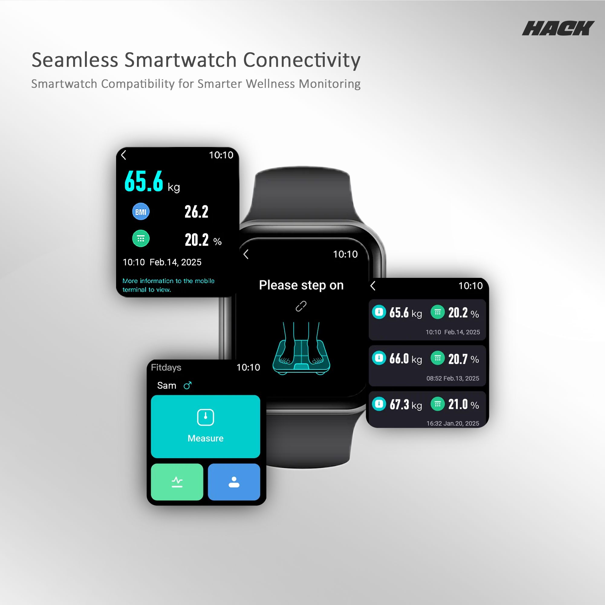 Hack Athletics BMI Body Weighing Scale Black