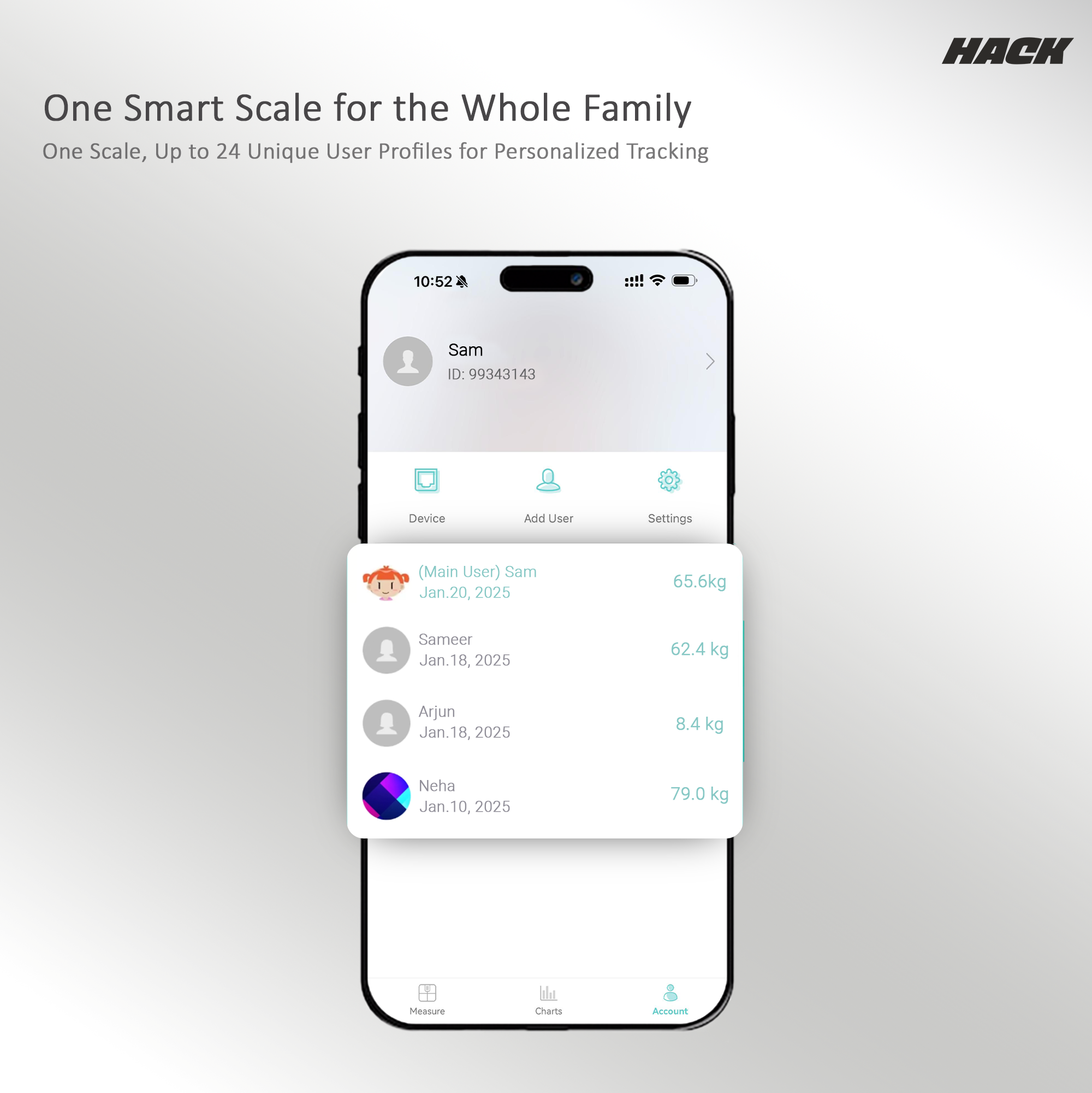 Hack Athletics BMI Body Weighing Scale Black