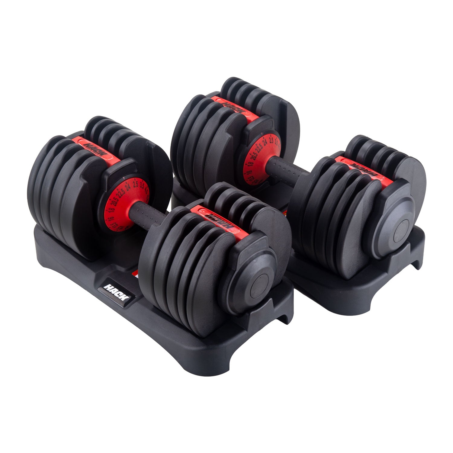 Hack Athletics Adjustable Dumbbell Set 24 KG, Set of