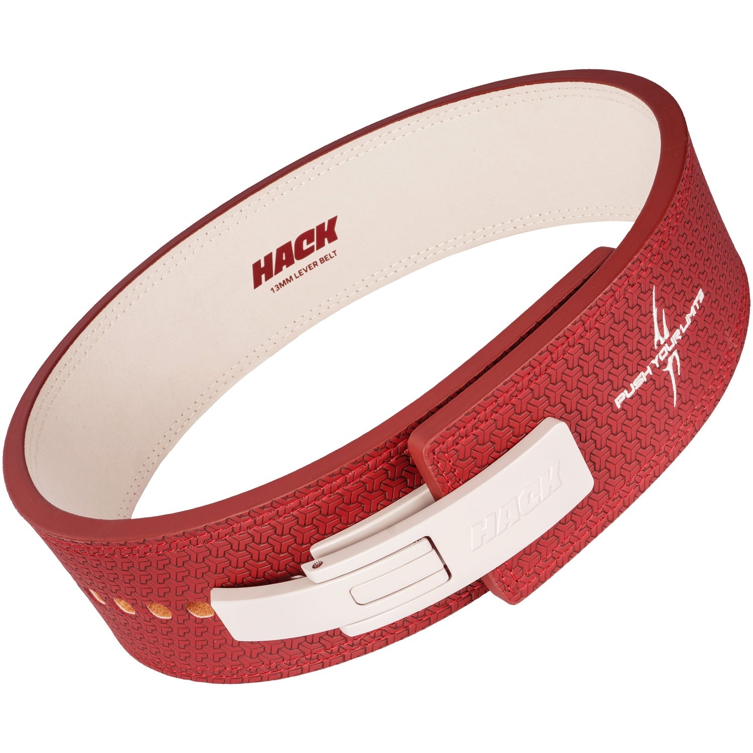 Hack Athletics Premium 13mm Lever Belt Signature Red (2 Claw)