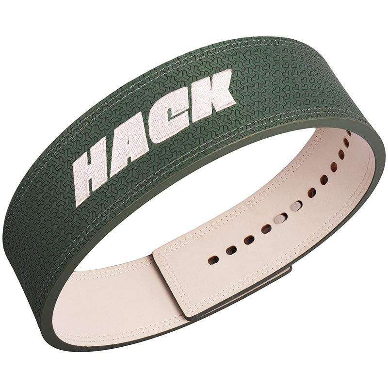 Hack Athletics Premium 13mm Lever Belt Signature Green (2 Claw)