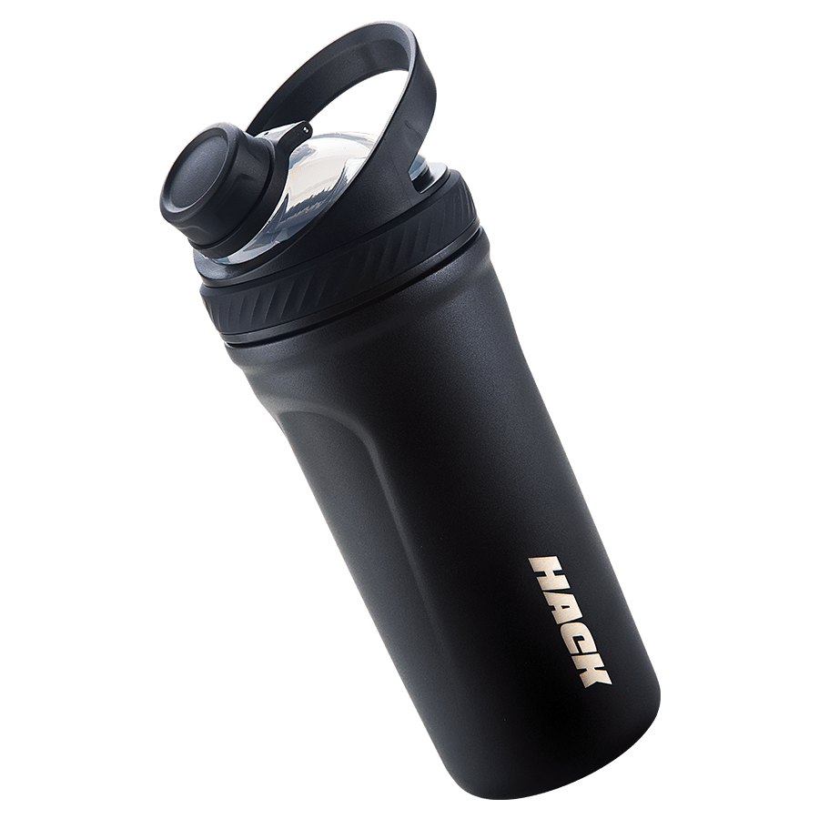 Hack Athletics Premium Stainless Steel Insulated Shaker Bottles 709ML Black