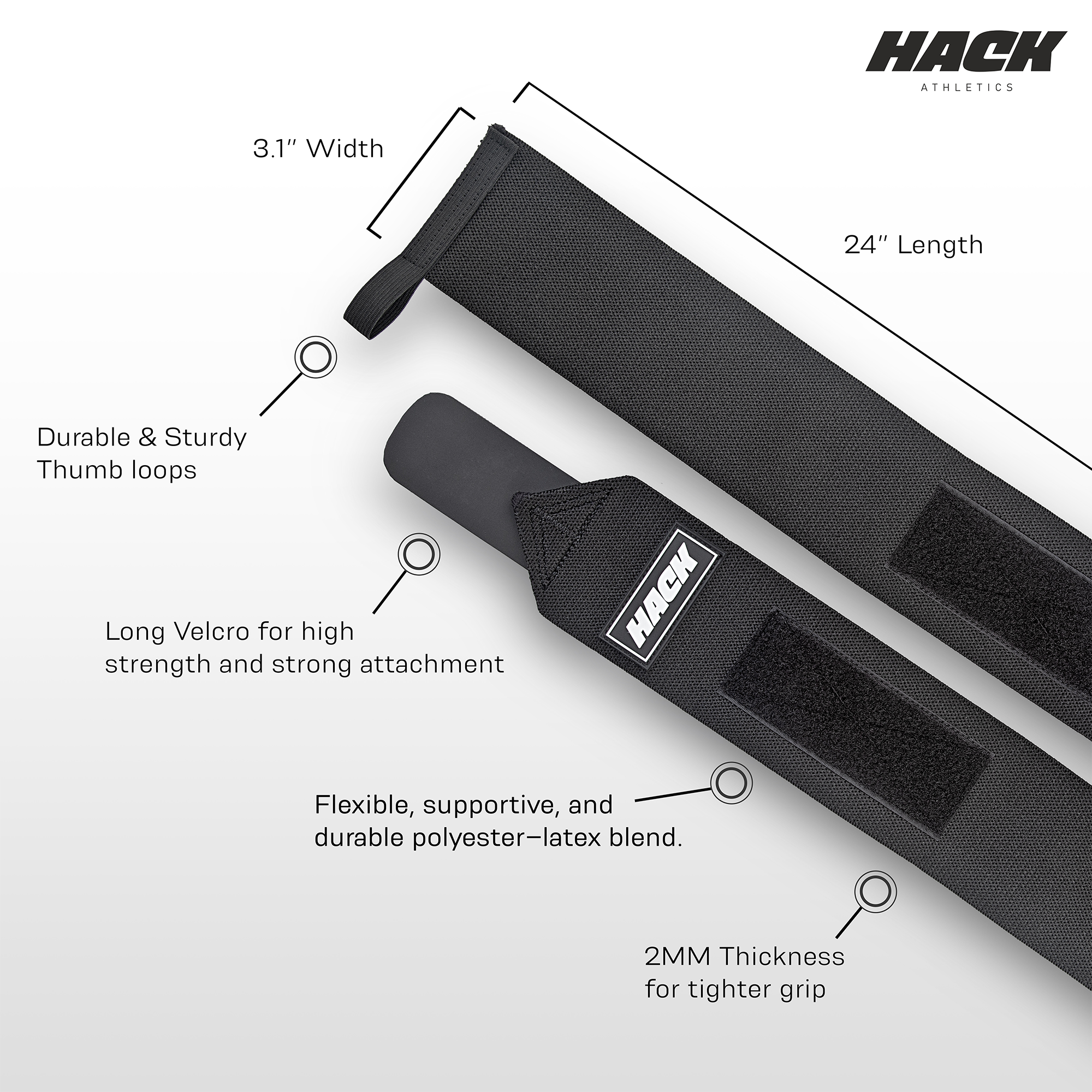 Hack Athletics Professional 24” Wrist Wrap - Flexible