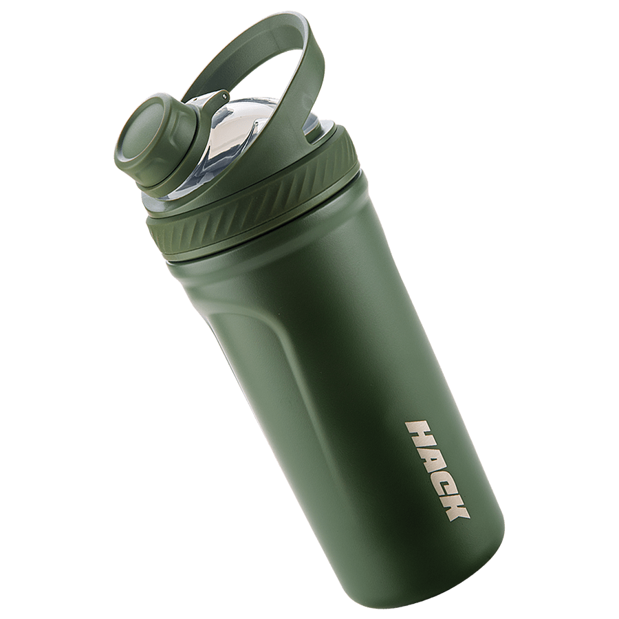 Hack Athletics Premium Stainless Steel Insulated Shaker Bottles 709ML Green