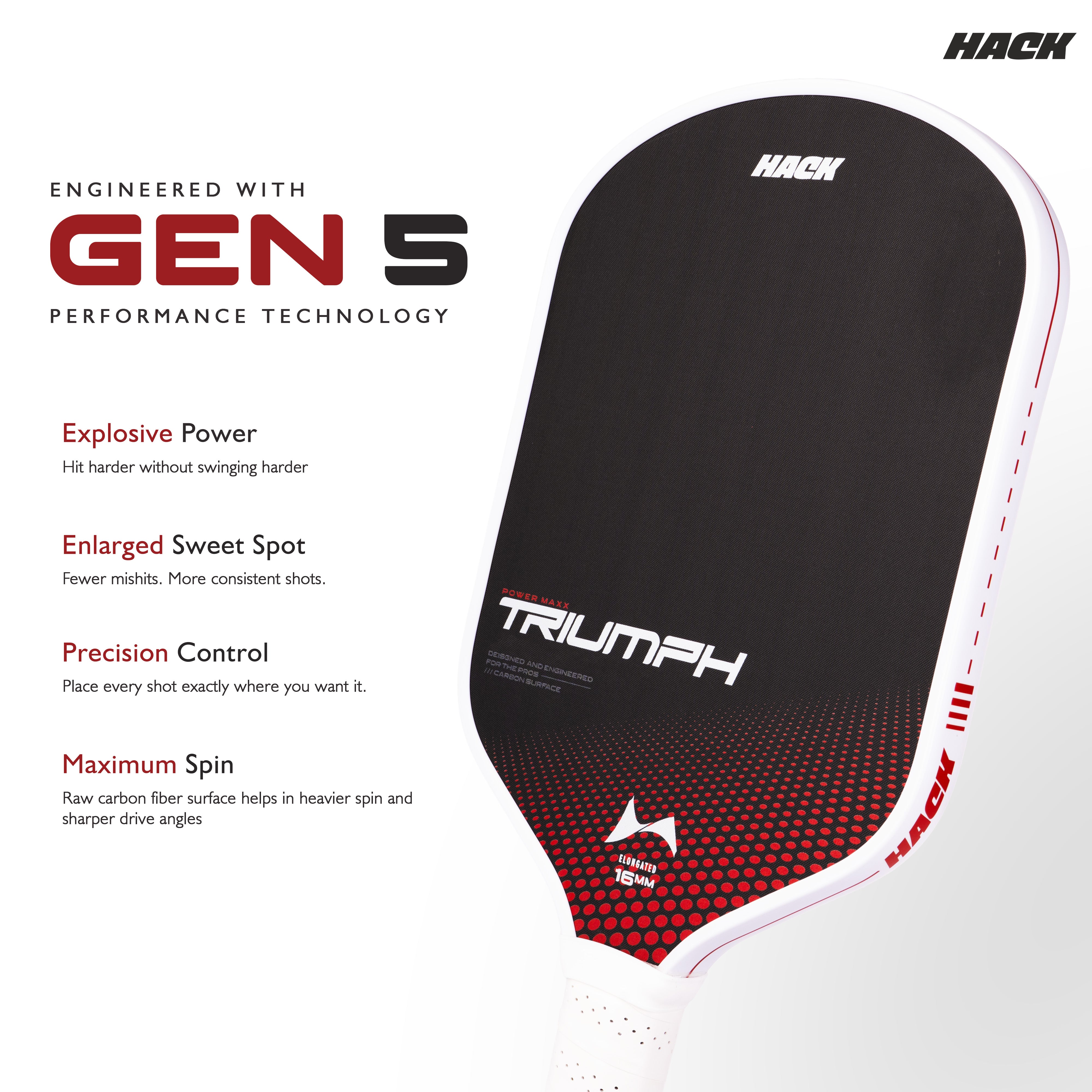 Hack Athletics Triumph Power Core Pickleball Paddle