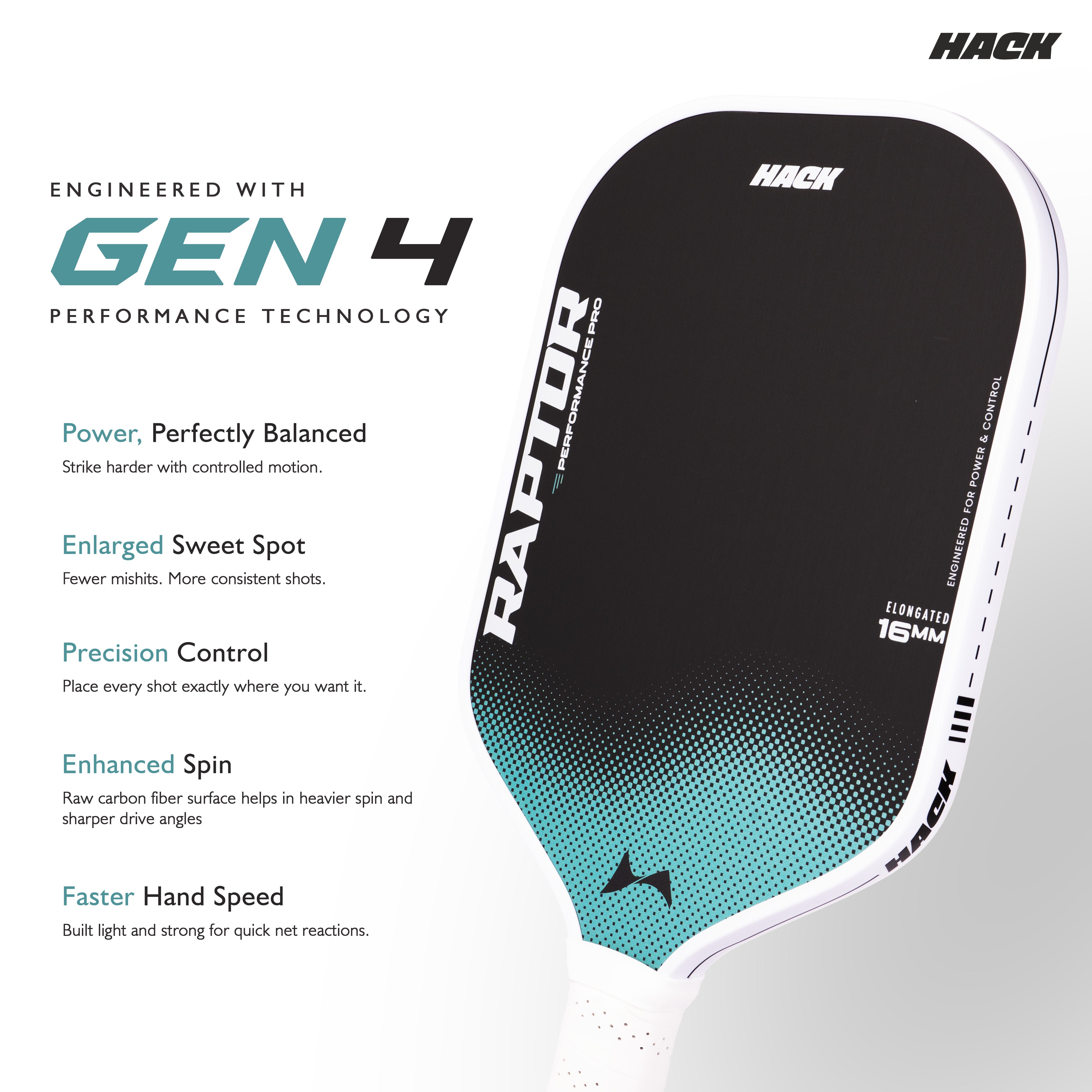 Hack Athletics Raptor Pro Carbon Pickleball Paddle