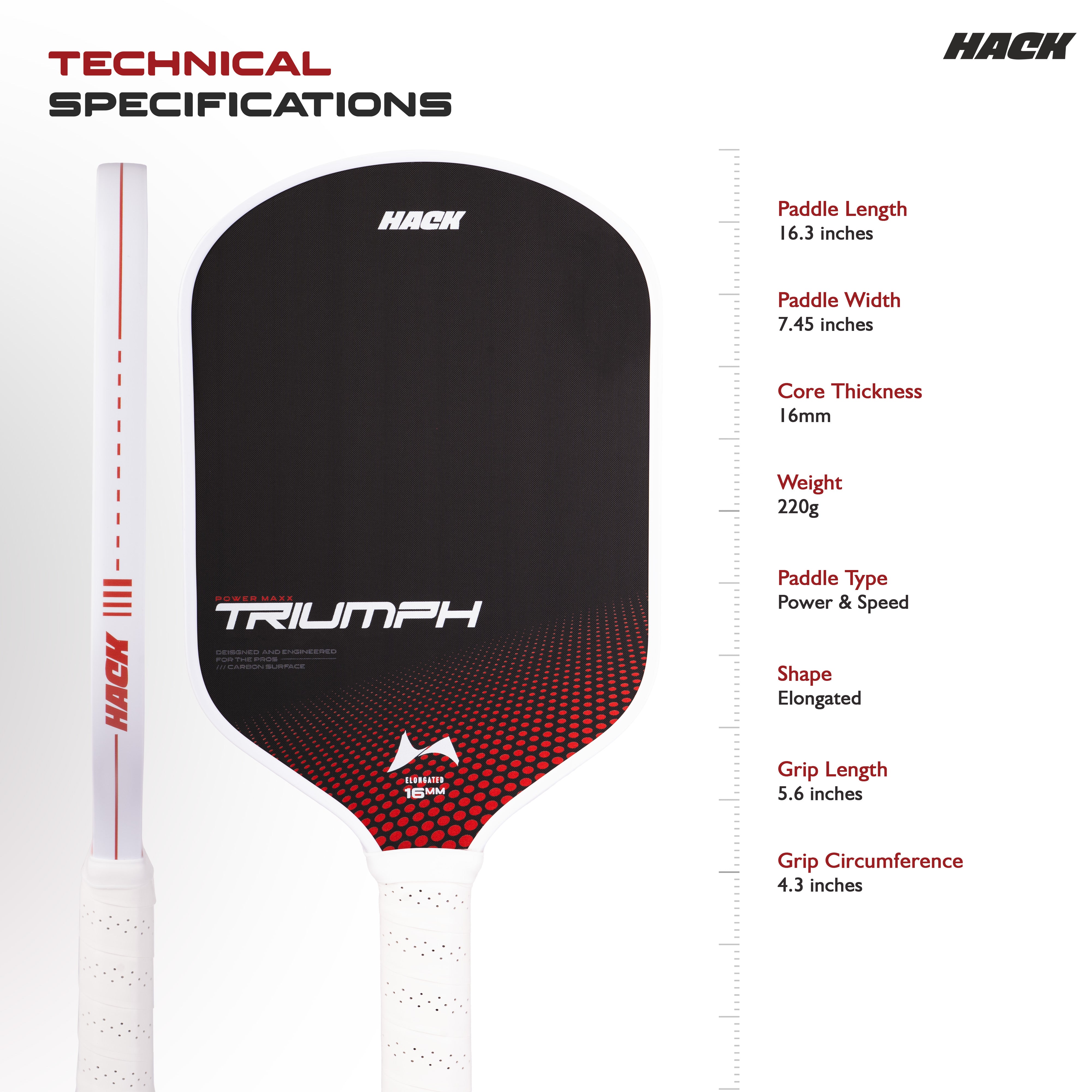 Hack Athletics Triumph Power Core Pickleball Paddle
