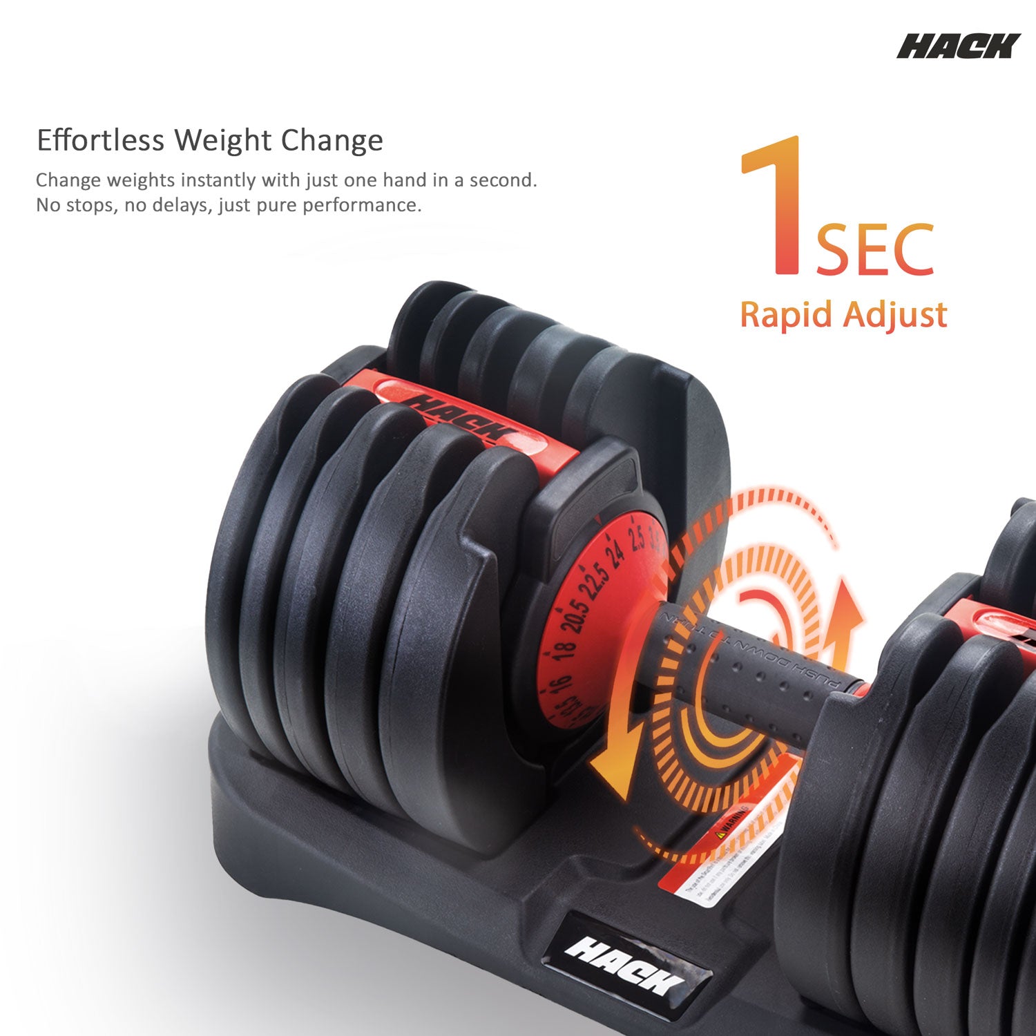 Hack Athletics Adjustable Dumbbell Set 24 KG, Set of 2