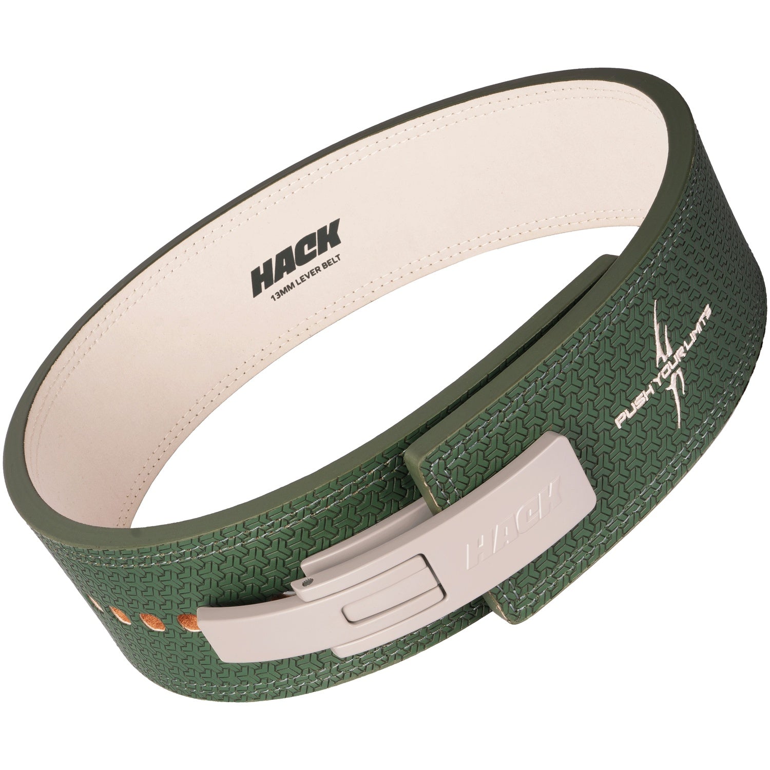 Hack Athletics Premium 13mm Lever Belt Signature Green (2 Claw)
