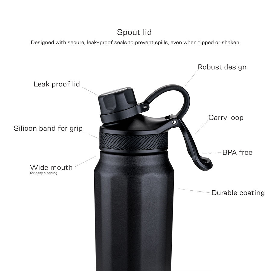 Hack Athletics Premium Aqua Water Bottle Black | 709ML